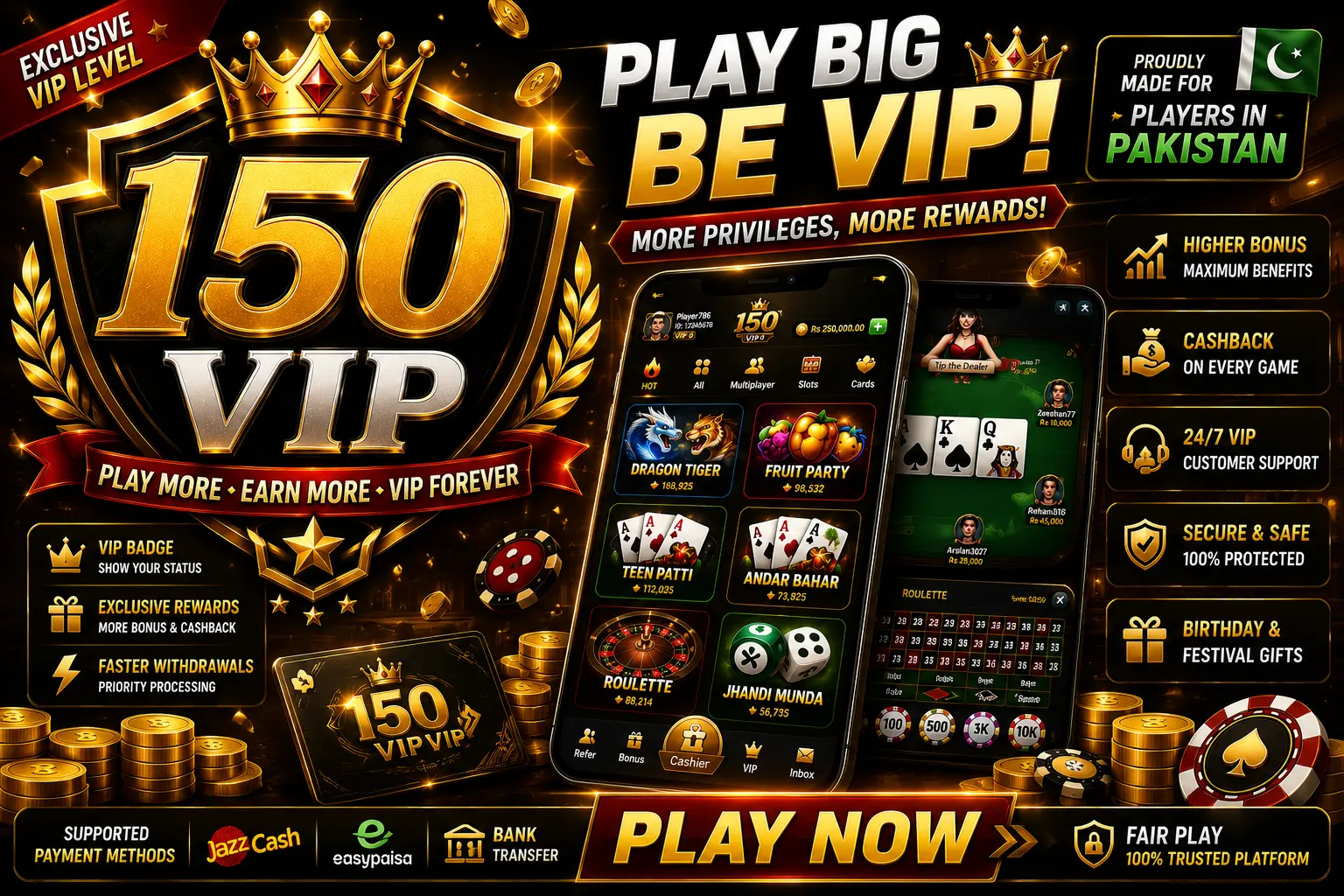 150 vip game